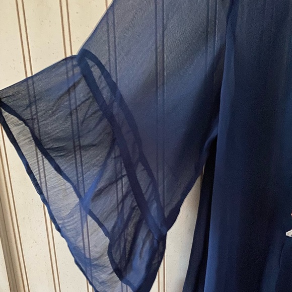 Style & Co. Boho Navy Blue Popover Top.      Medium - Picture 4 of 8